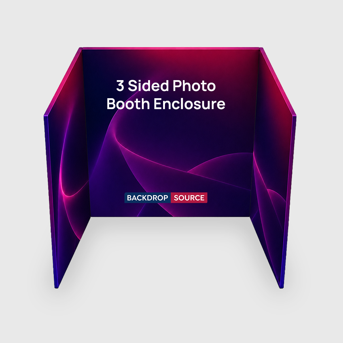 Custom Printed 3 Sided Photo Booth Enclosure