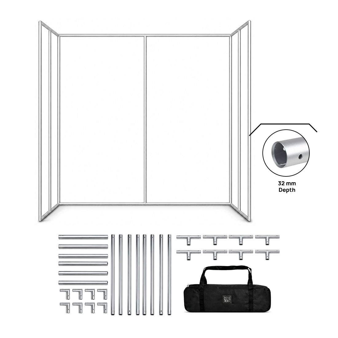 Custom Printed 3 Sided Photo Booth Enclosure