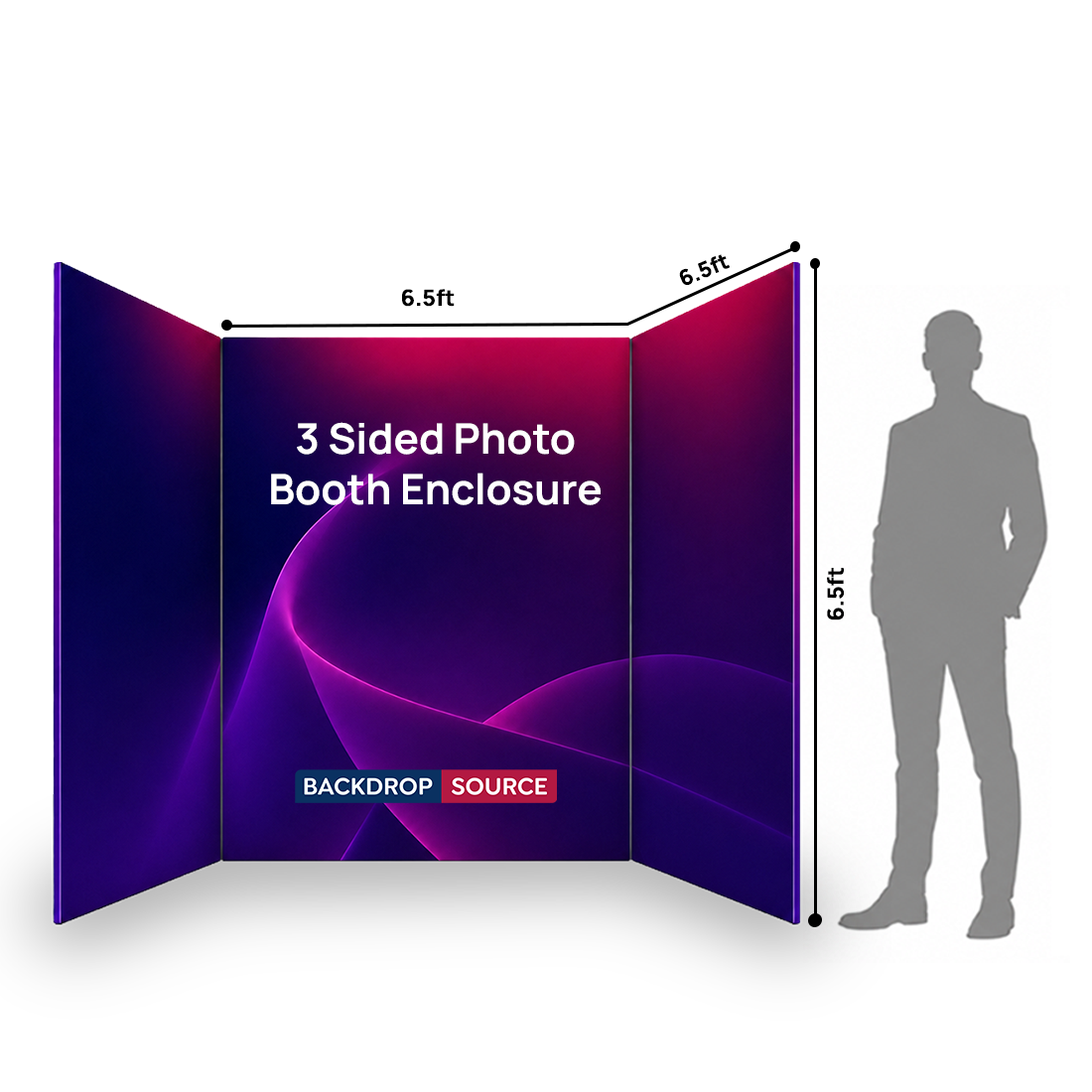 Custom Printed 3 Sided Photo Booth Enclosure