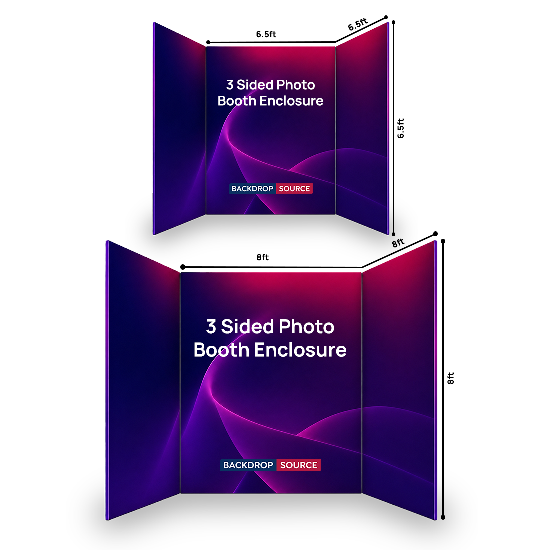 Custom Printed 3 Sided Photo Booth Enclosure