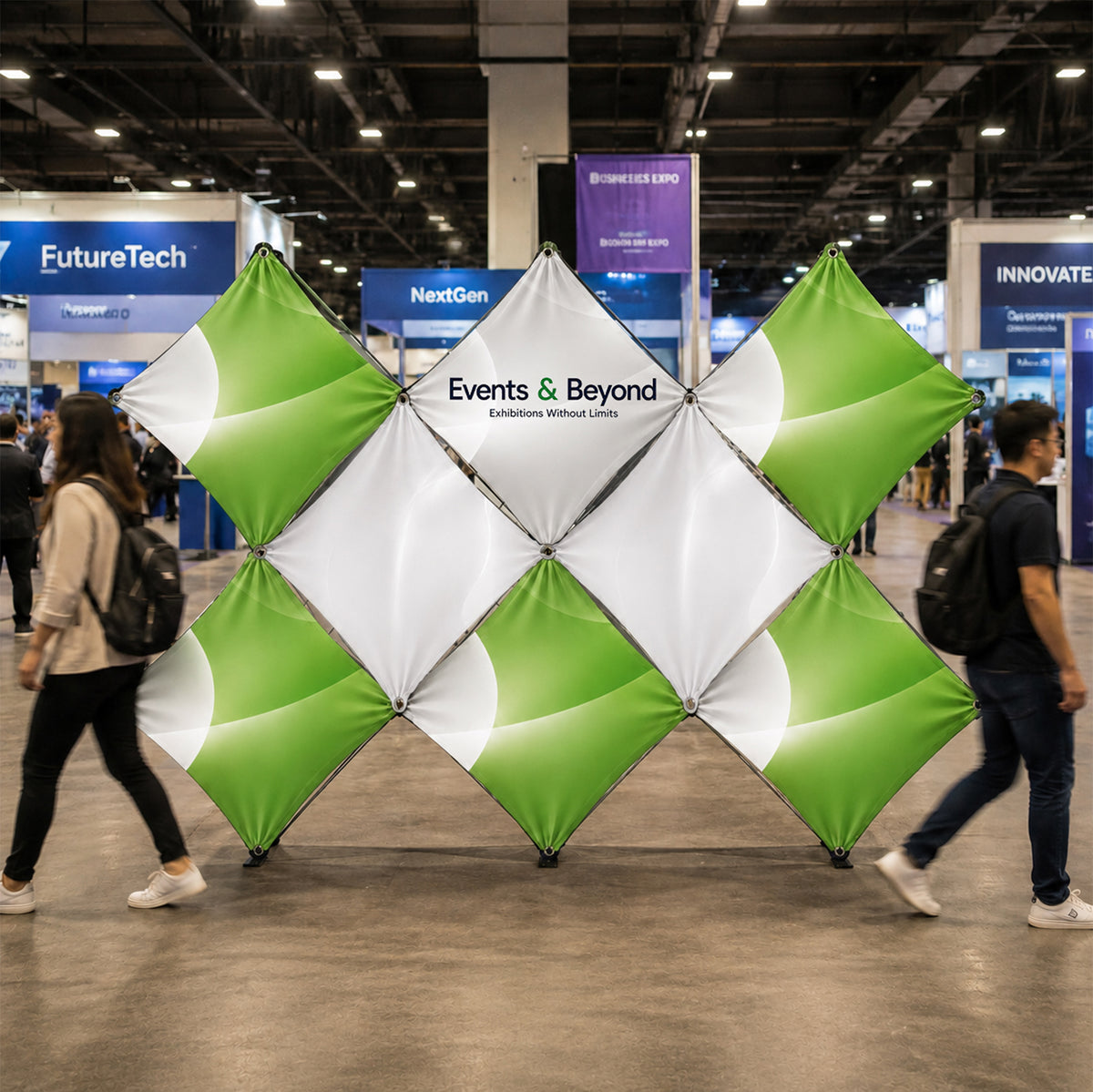 Double X Fabric GeoMetrix Pop Up Grid Display