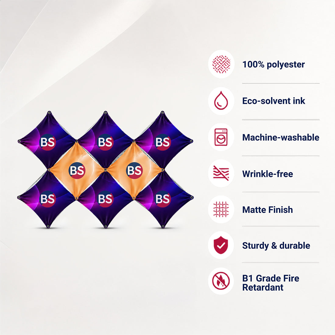 Double X Fabric GeoMetrix Pop Up Grid Display