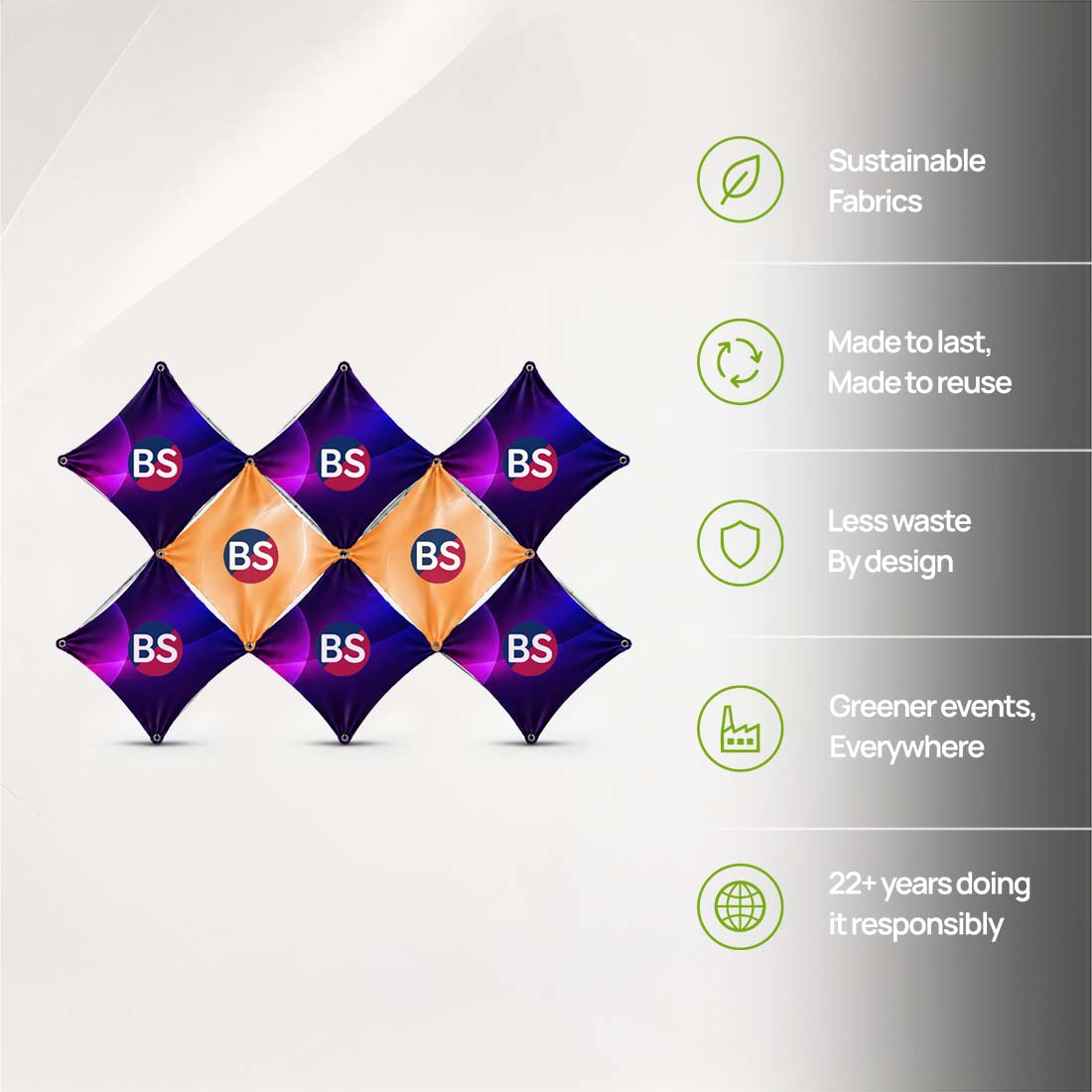 Double X Fabric GeoMetrix Pop Up Grid Display