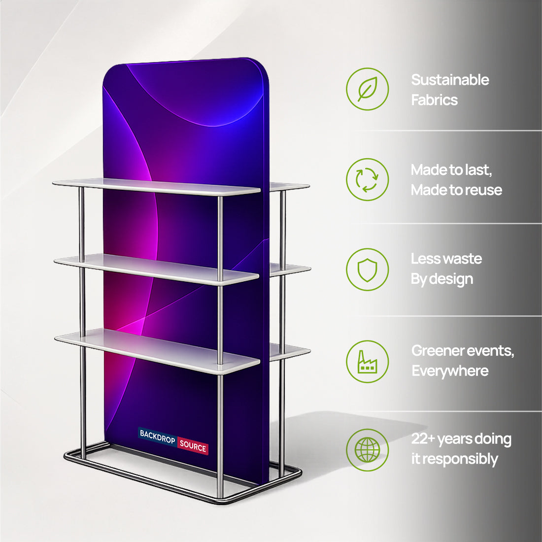 EZ Display Banner Stand with Shelves