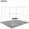 Kit de exhibición de TV con arco en L económico para stands de 10 pies de ancho