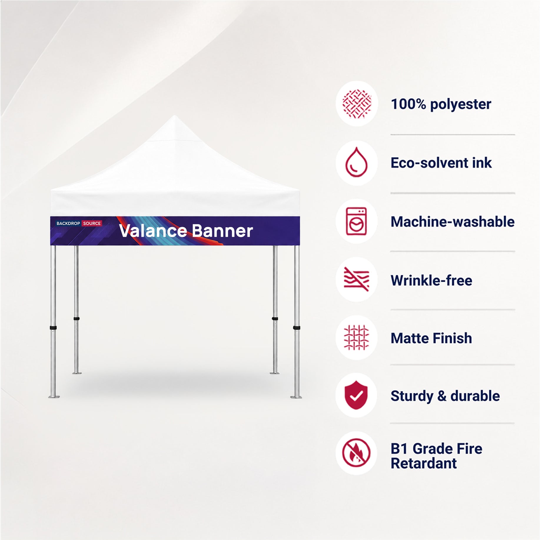 Fabric Canopy Tent Valance Banner