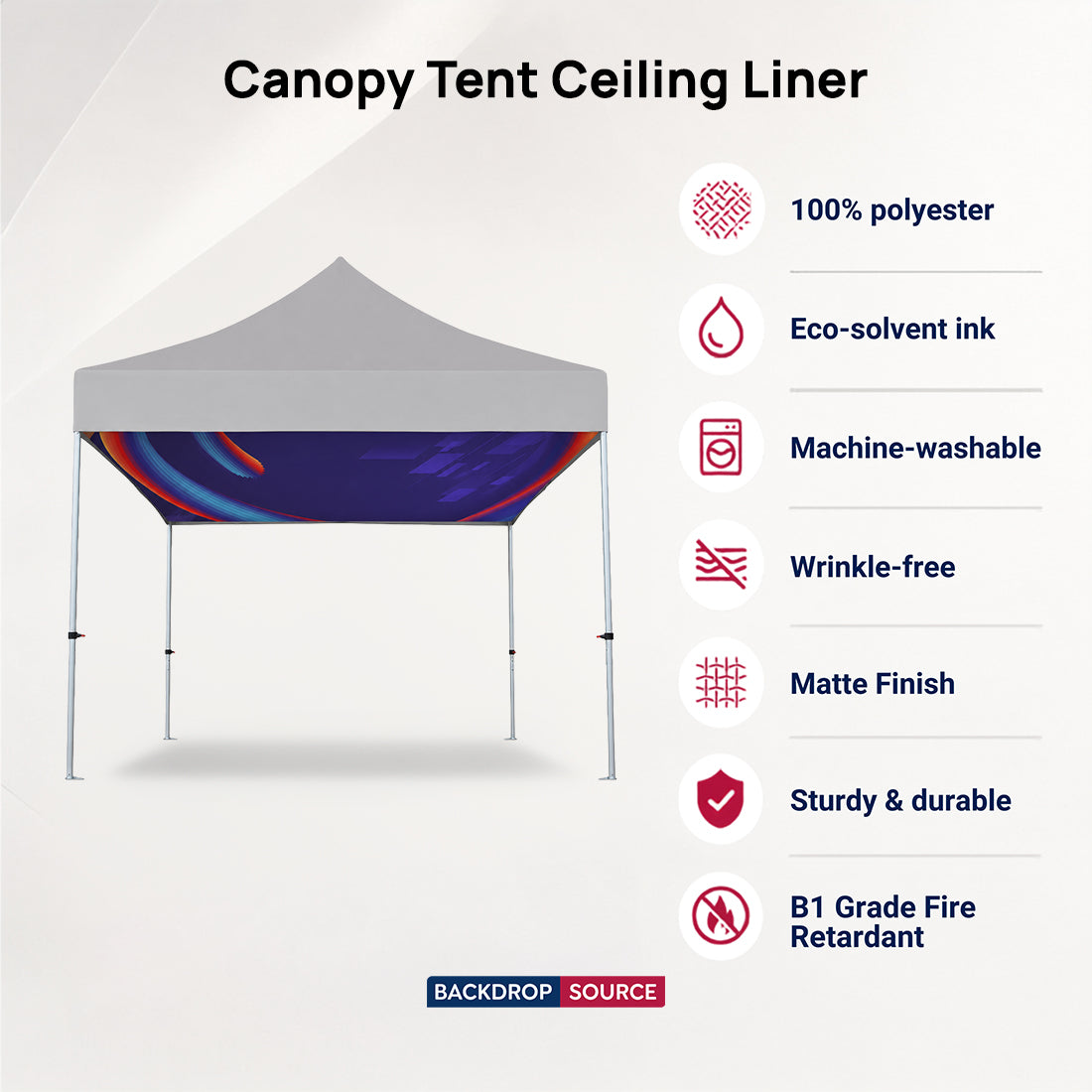Fabric Ceiling Liner for Canopy Tents