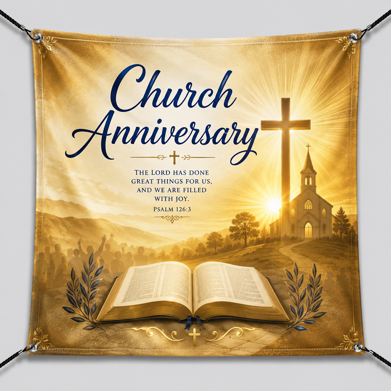 Church Flannel Fabric Print - Nativity & Christmas