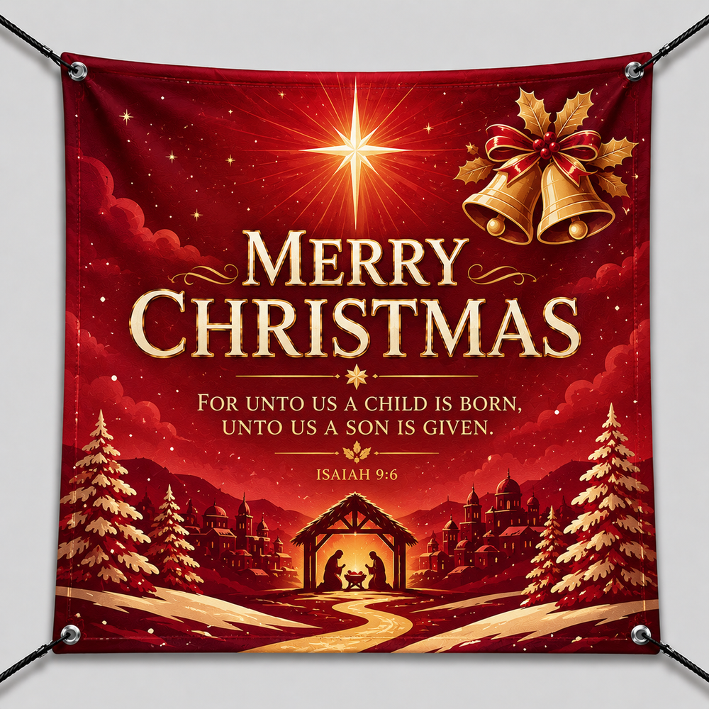 Church Flannel Fabric Print - Nativity & Christmas