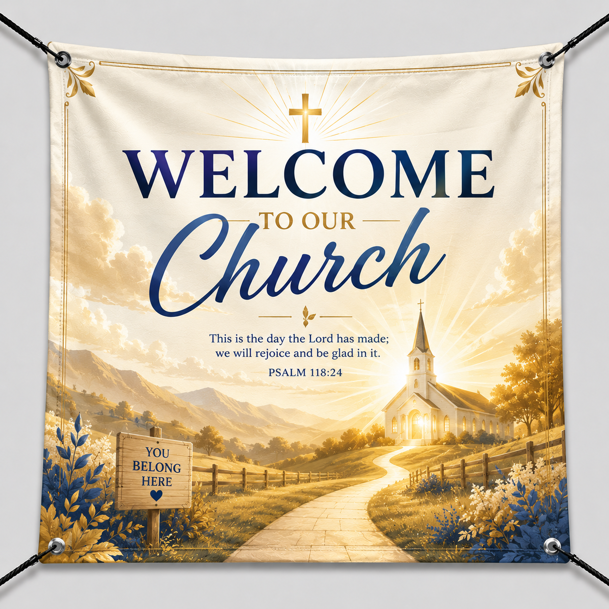 Church Flannel Fabric Print - Nativity & Christmas