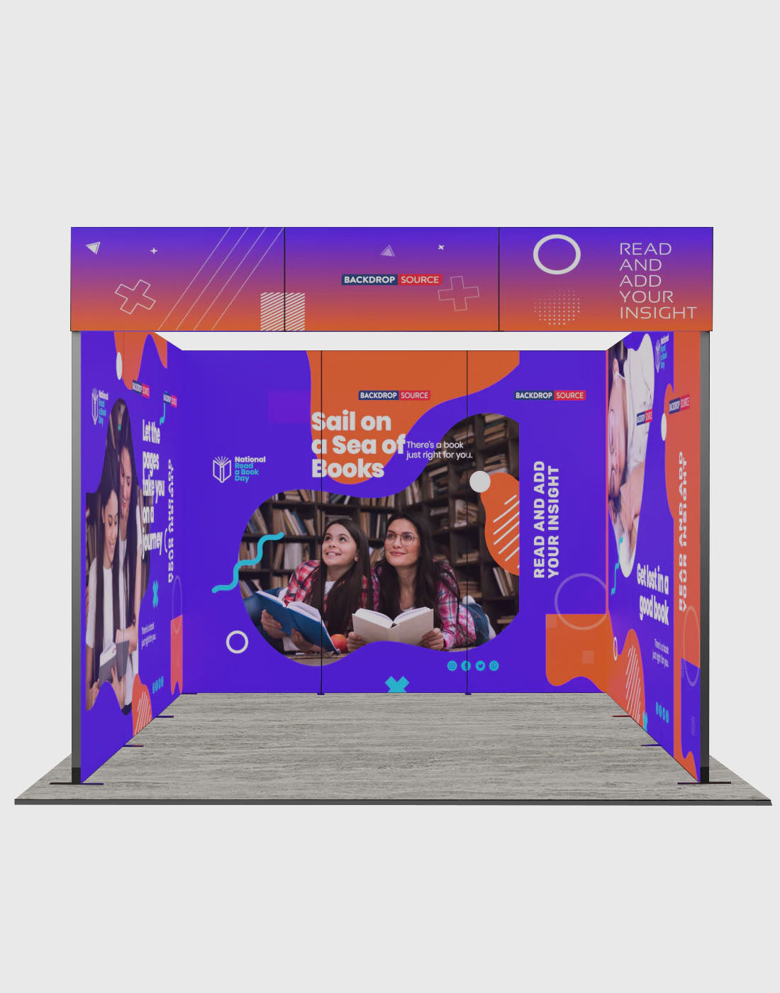 Espositore modulare SEG Lightbox da 10 piedi per fiere - Modello 1