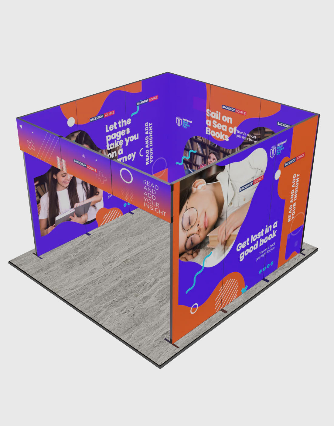 Espositore modulare SEG Lightbox da 10 piedi per fiere - Modello 1