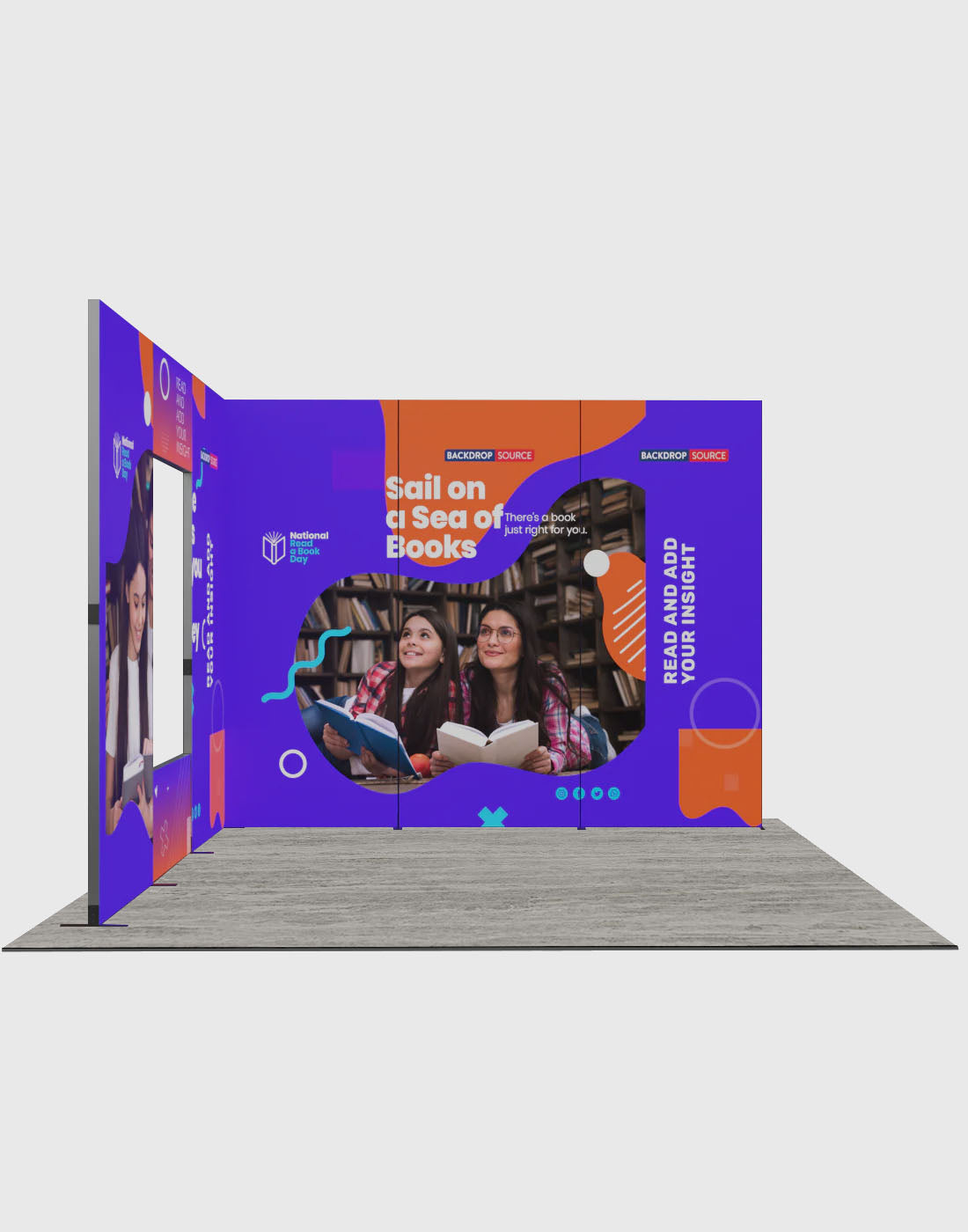 Espositore modulare SEG Lightbox da 10 piedi per fiere - Modello 1