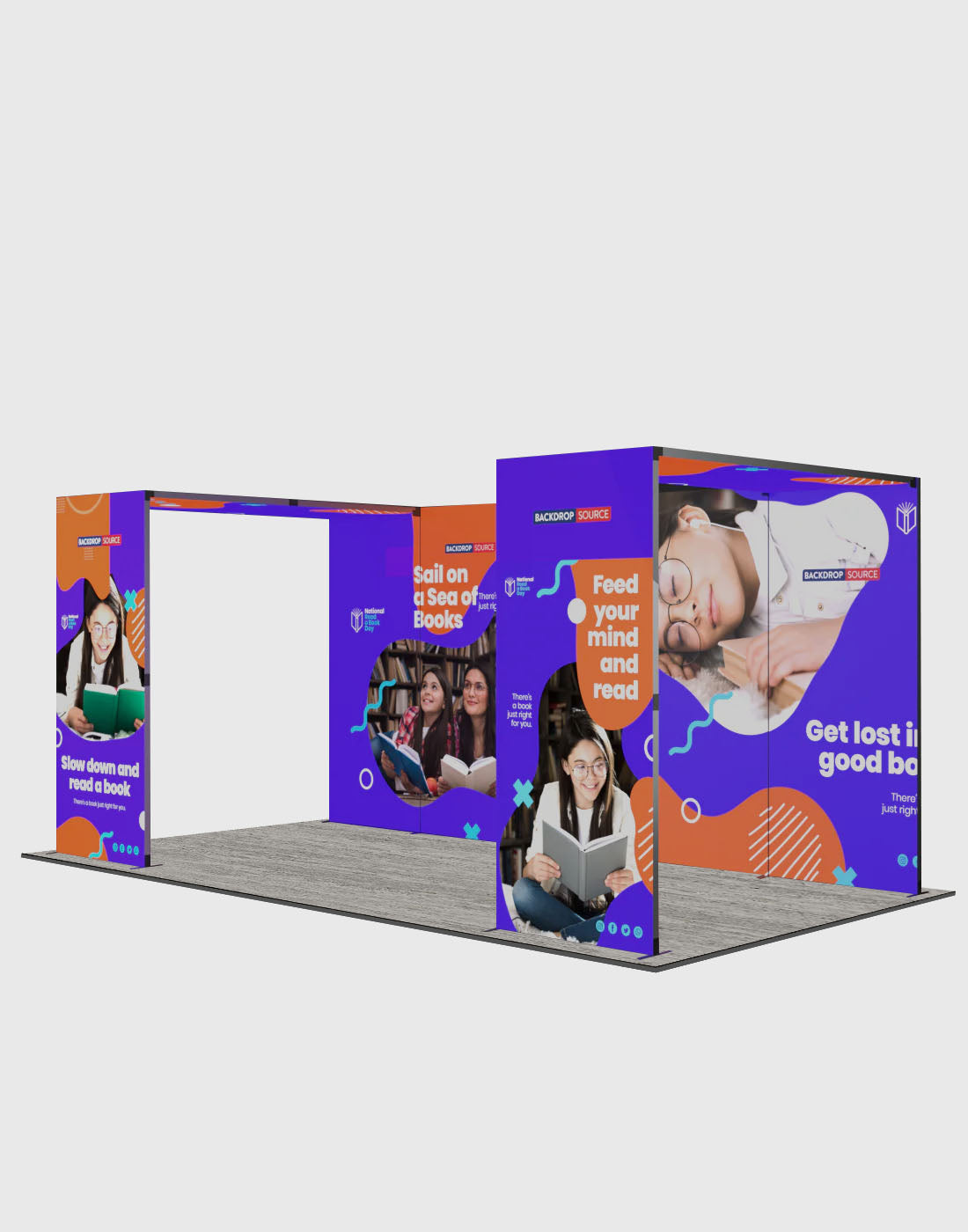Espositore modulare SEG Lightbox da 10 piedi per fiere - Modello 1
