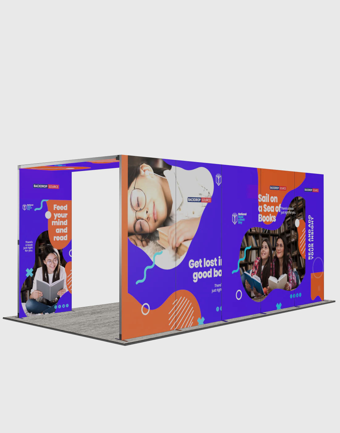 Espositore modulare SEG Lightbox da 10 piedi per fiere - Modello 1