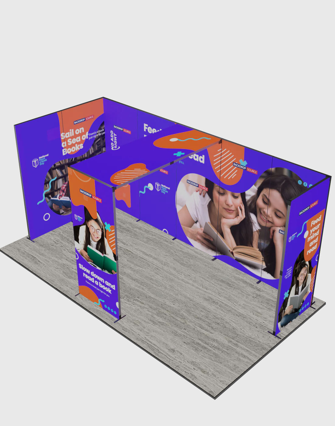 Espositore modulare SEG Lightbox da 10 piedi per fiere - Modello 1
