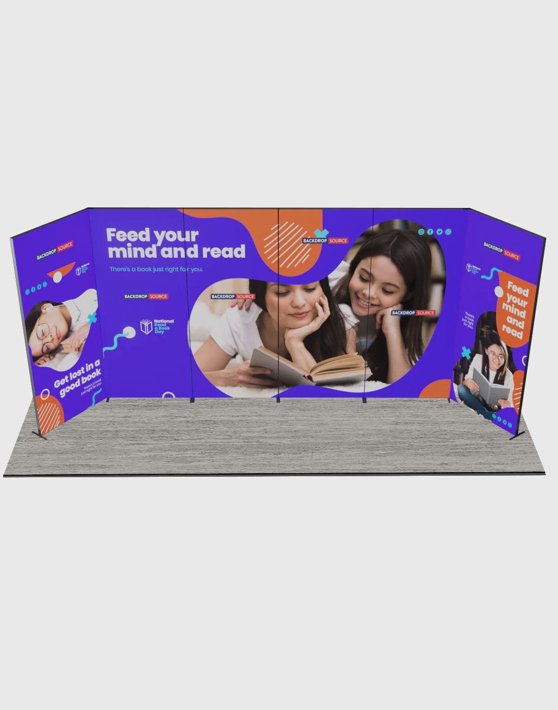 Espositore modulare SEG Lightbox da 10 piedi per fiere - Modello 1