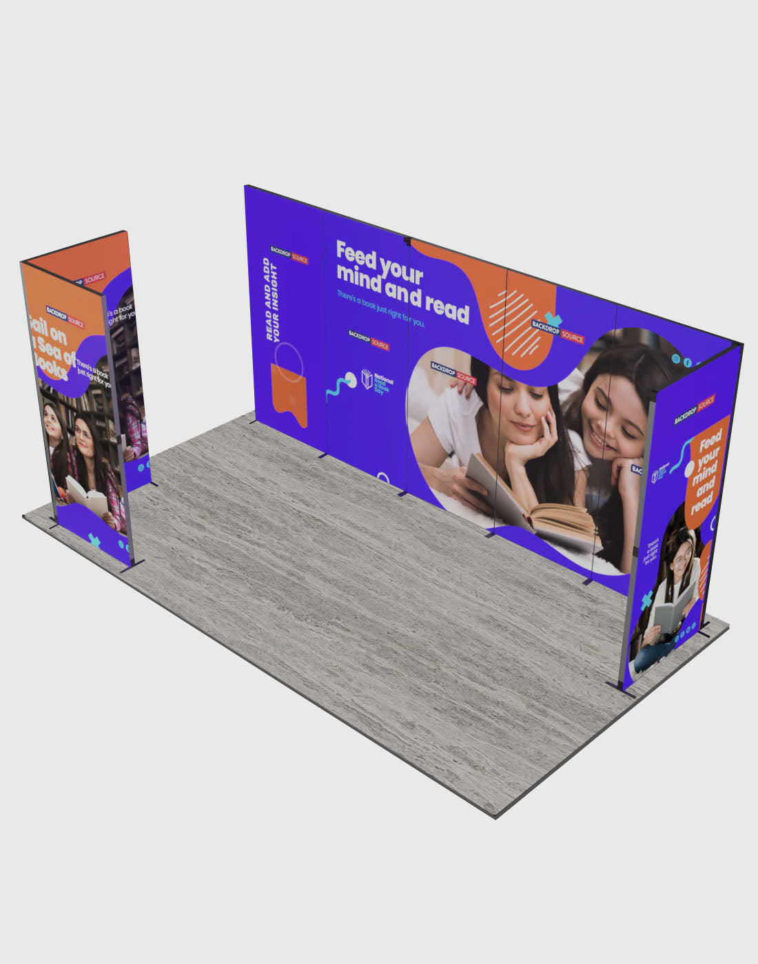 Espositore modulare SEG Lightbox da 10 piedi per fiere - Modello 1
