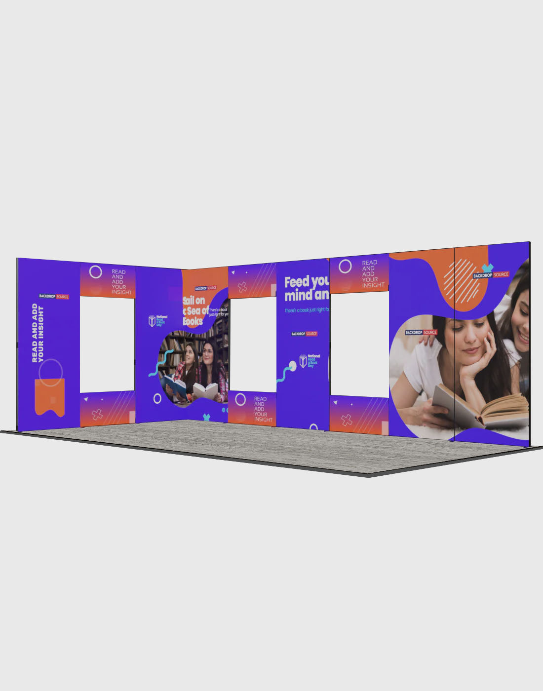 Espositore modulare SEG Lightbox da 10 piedi per fiere - Modello 1