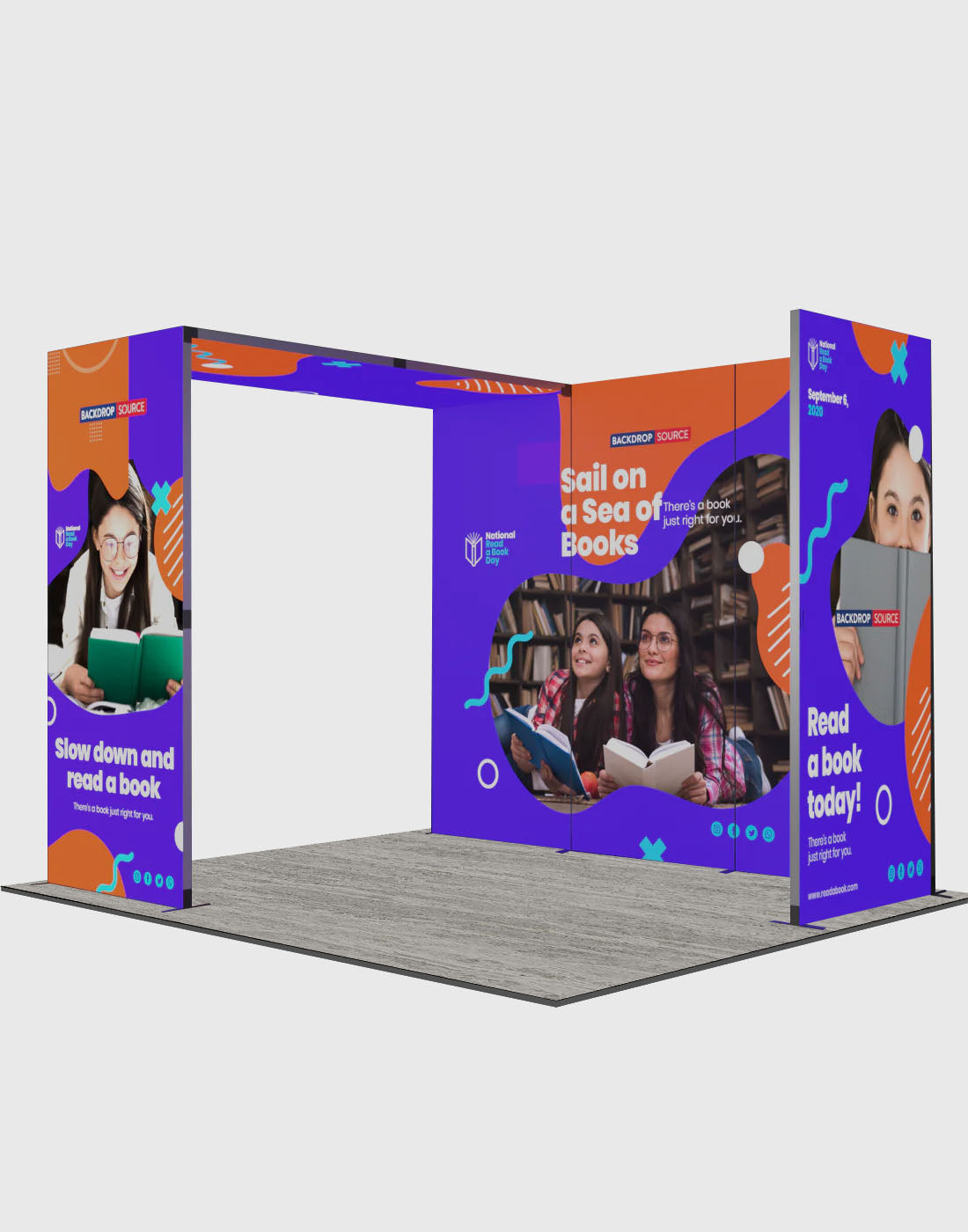 Espositore modulare SEG Lightbox da 10 piedi per fiere - Modello 1