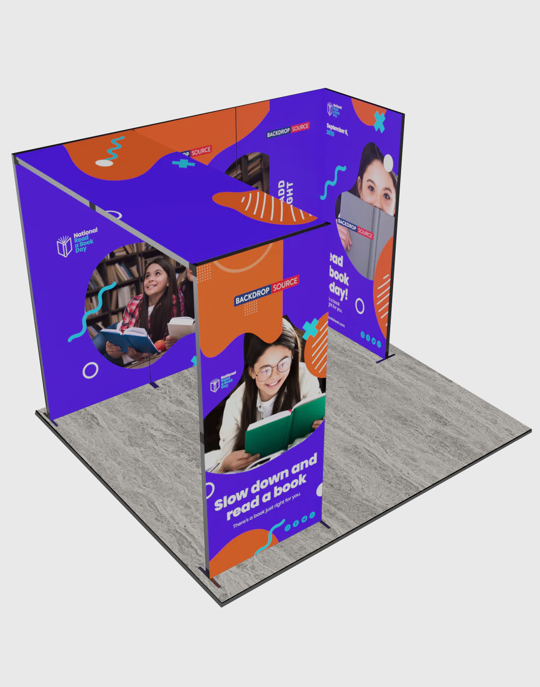 Espositore modulare SEG Lightbox da 10 piedi per fiere - Modello 1