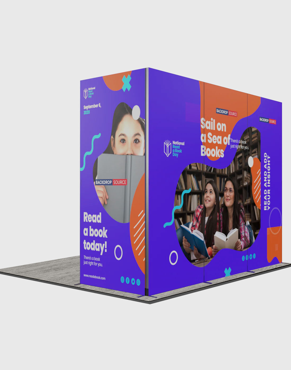 Espositore modulare SEG Lightbox da 10 piedi per fiere - Modello 1