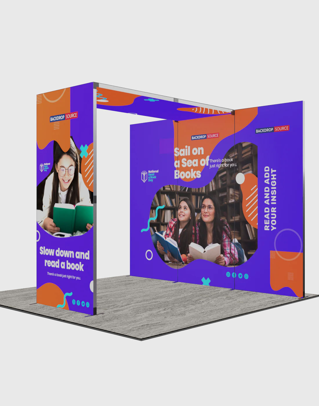 Espositore modulare SEG Lightbox da 10 piedi per fiere - Modello 1