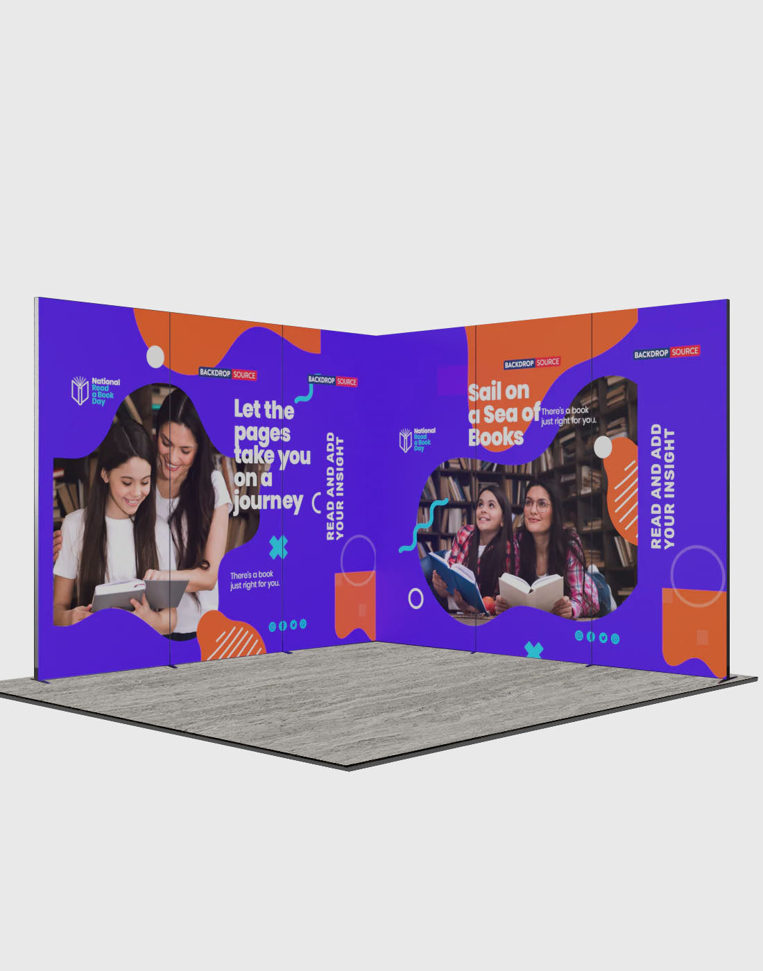 Espositore modulare SEG Lightbox da 10 piedi per fiere - Modello 1