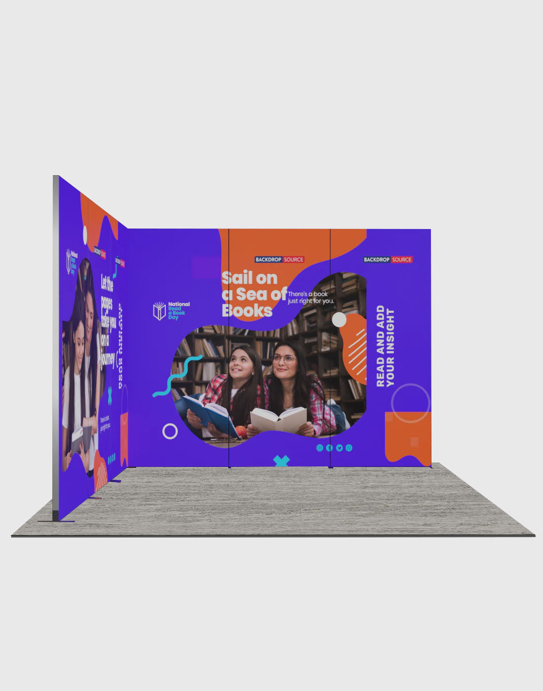 Espositore modulare SEG Lightbox da 10 piedi per fiere - Modello 1