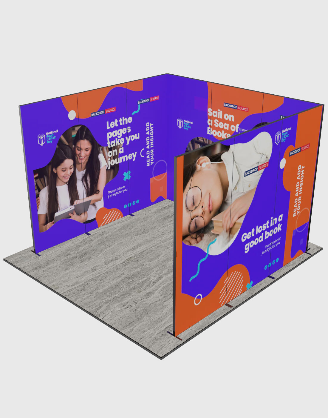 Espositore modulare SEG Lightbox da 10 piedi per fiere - Modello 1
