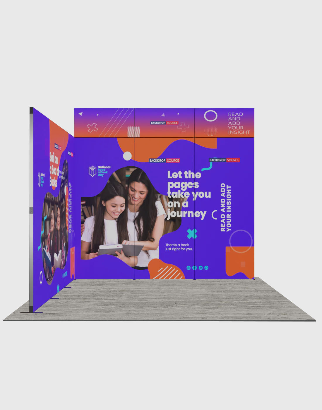 Espositore modulare SEG Lightbox da 10 piedi per fiere - Modello 1