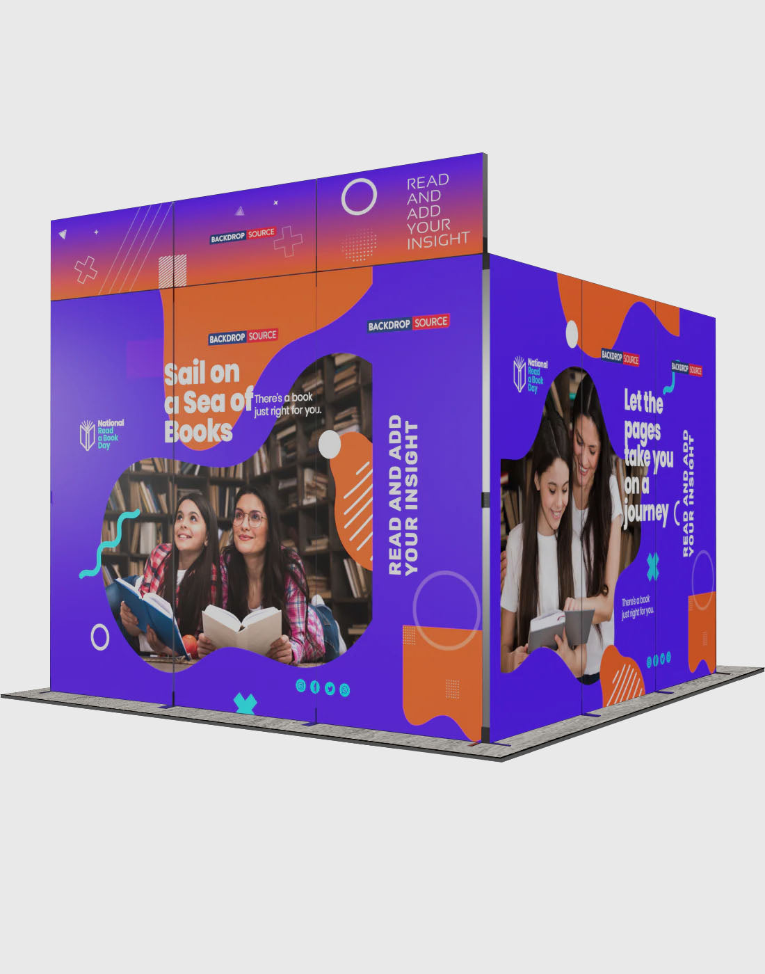 Espositore modulare SEG Lightbox da 10 piedi per fiere - Modello 1