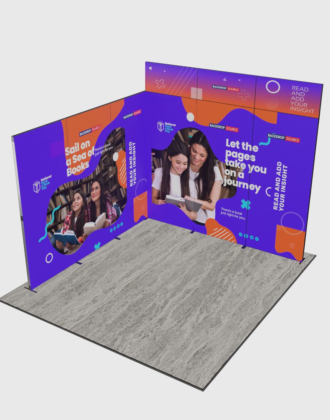 Espositore modulare SEG Lightbox da 10 piedi per fiere - Modello 1