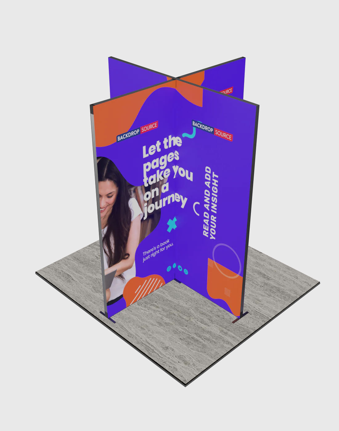 Espositore modulare SEG Lightbox da 10 piedi per fiere - Modello 1