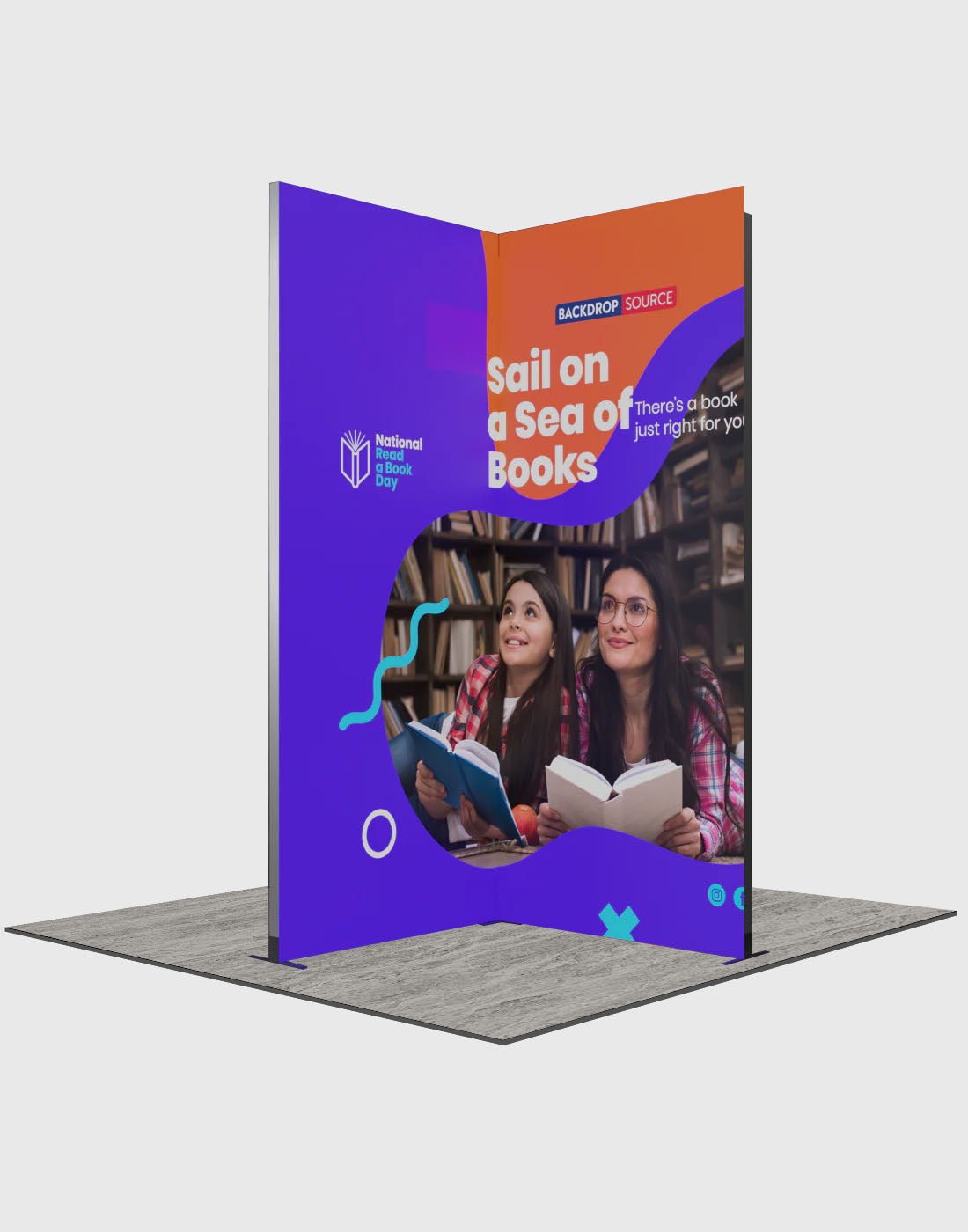 Espositore modulare SEG Lightbox da 10 piedi per fiere - Modello 1