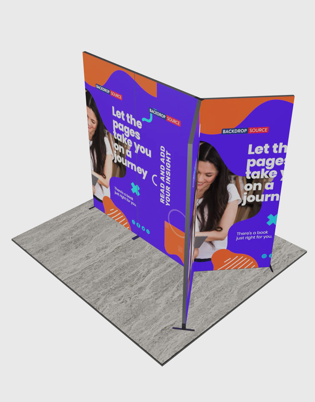 Espositore modulare SEG Lightbox da 10 piedi per fiere - Modello 1