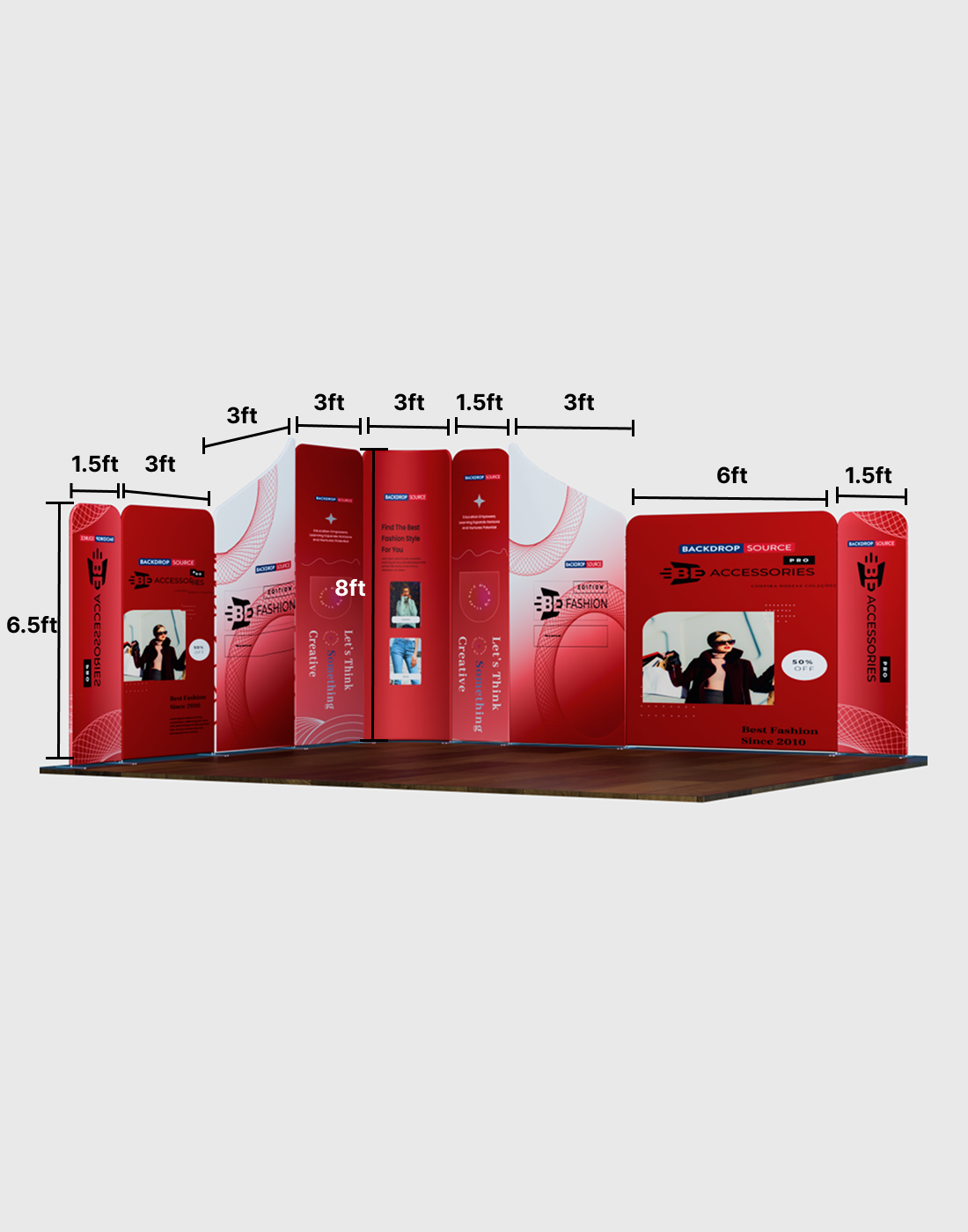 Magnetic Fabric Booth Display - Model 5 (13 x 13ft)
