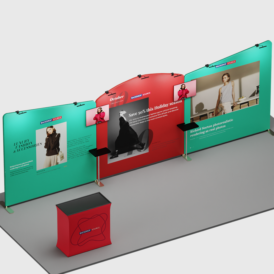 20x10 Round Top with Inclined Straight Exhibition Kit