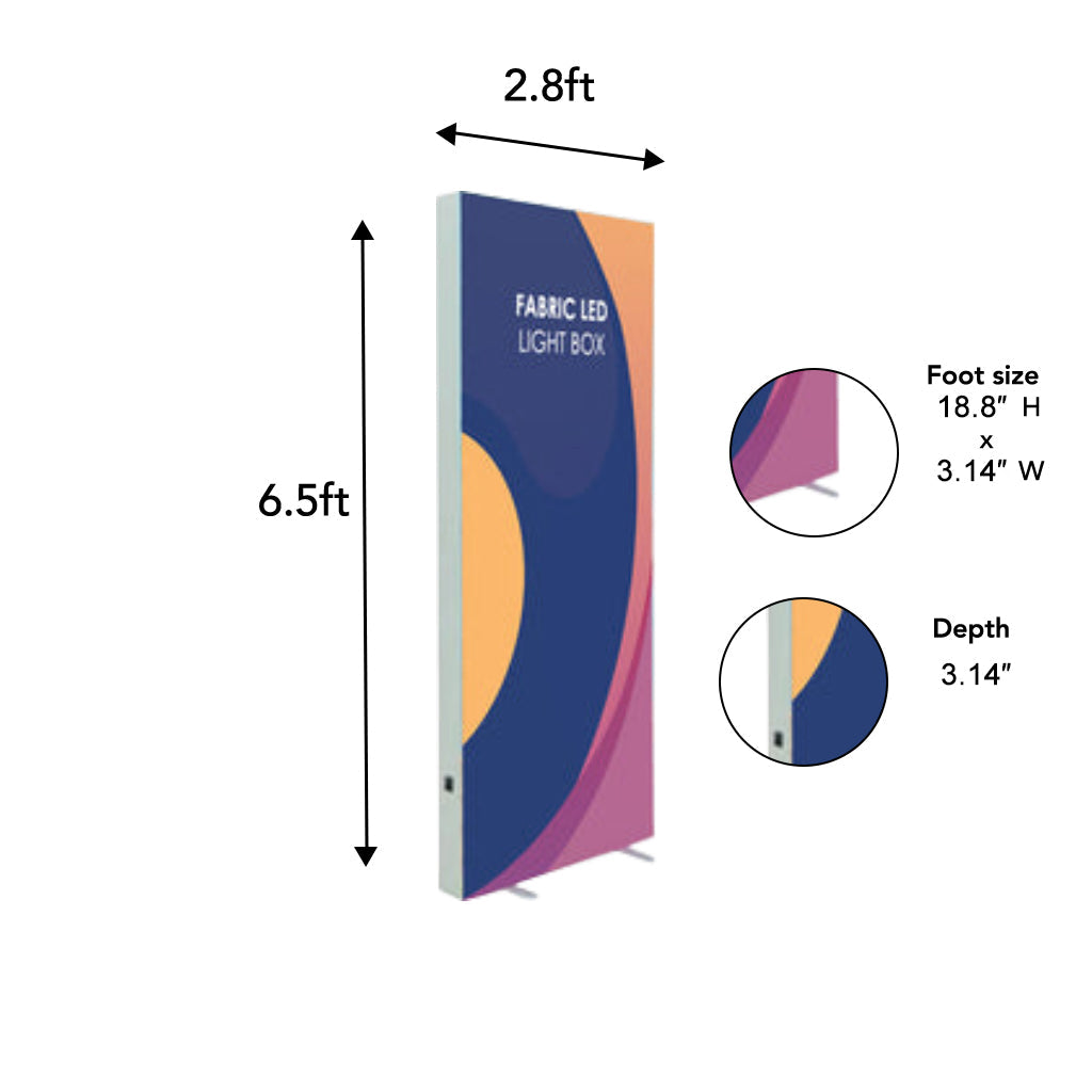 SEG Frameless  Fabric LED Light Box Display - 2.8ft W x 6.5ft H