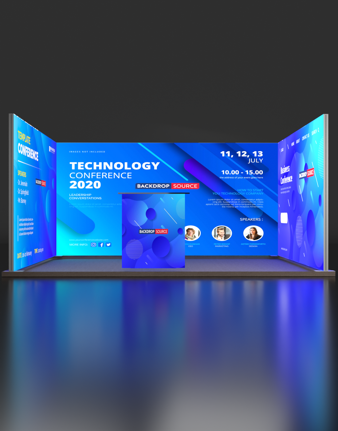 Espositore modulare SEG Lightbox da 13 piedi per fiere - Modello 2