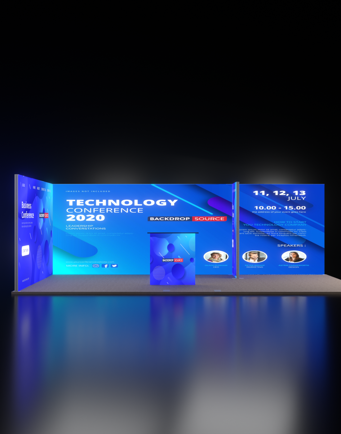 Espositore modulare SEG Lightbox da 20 piedi per fiere - Modello 5