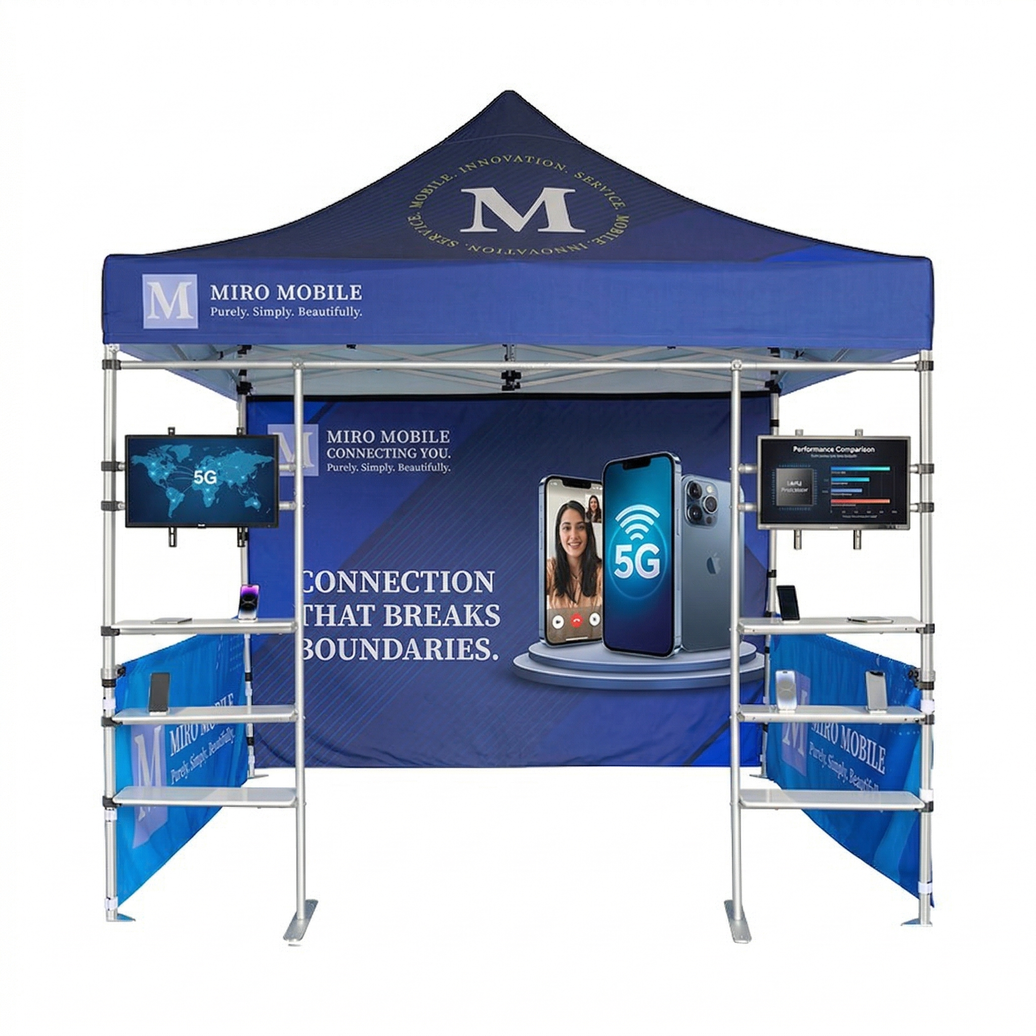 10ft x 10ft Canopy Kit with Shelving & TV Mounts