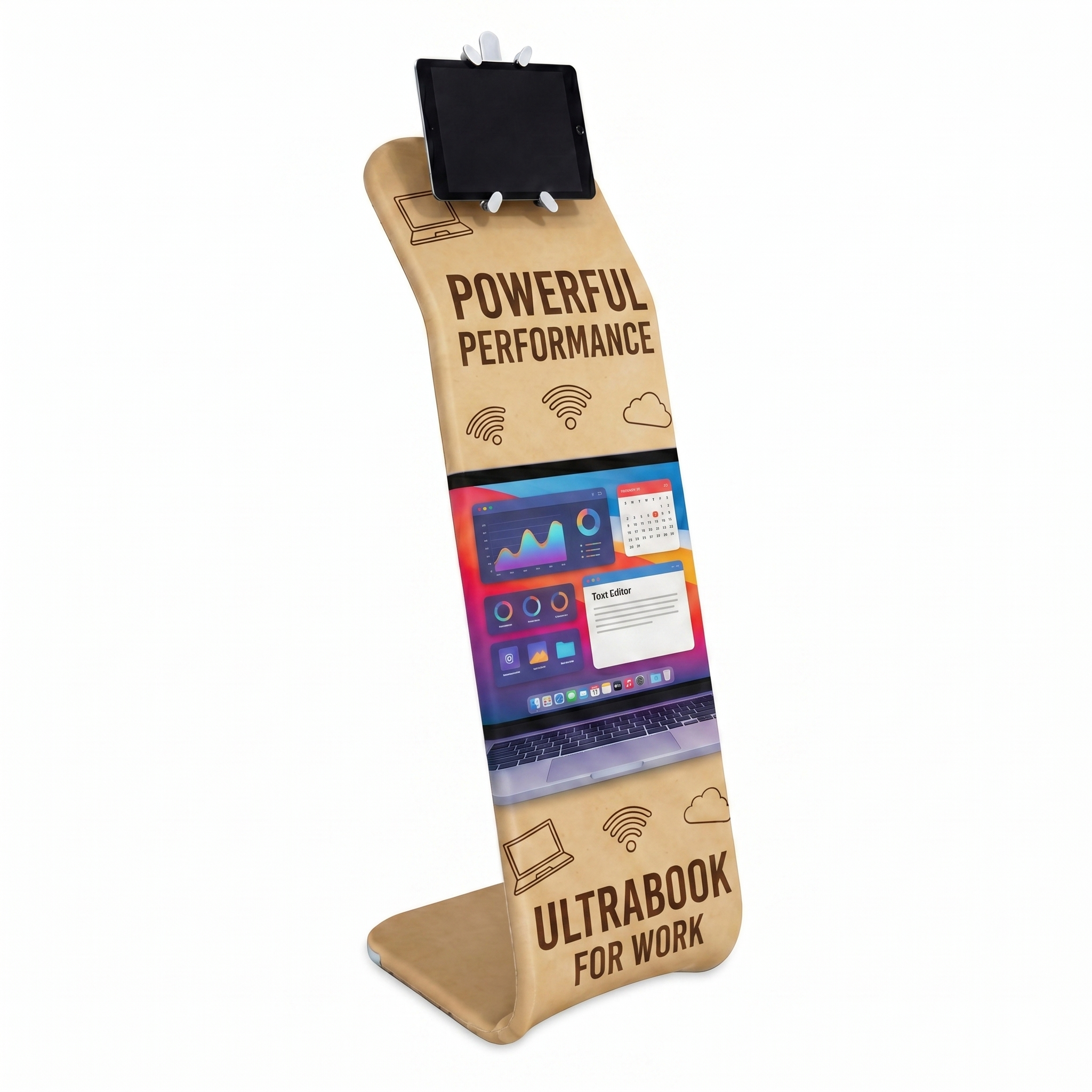 Sleek Tension Fabric Tablet Display