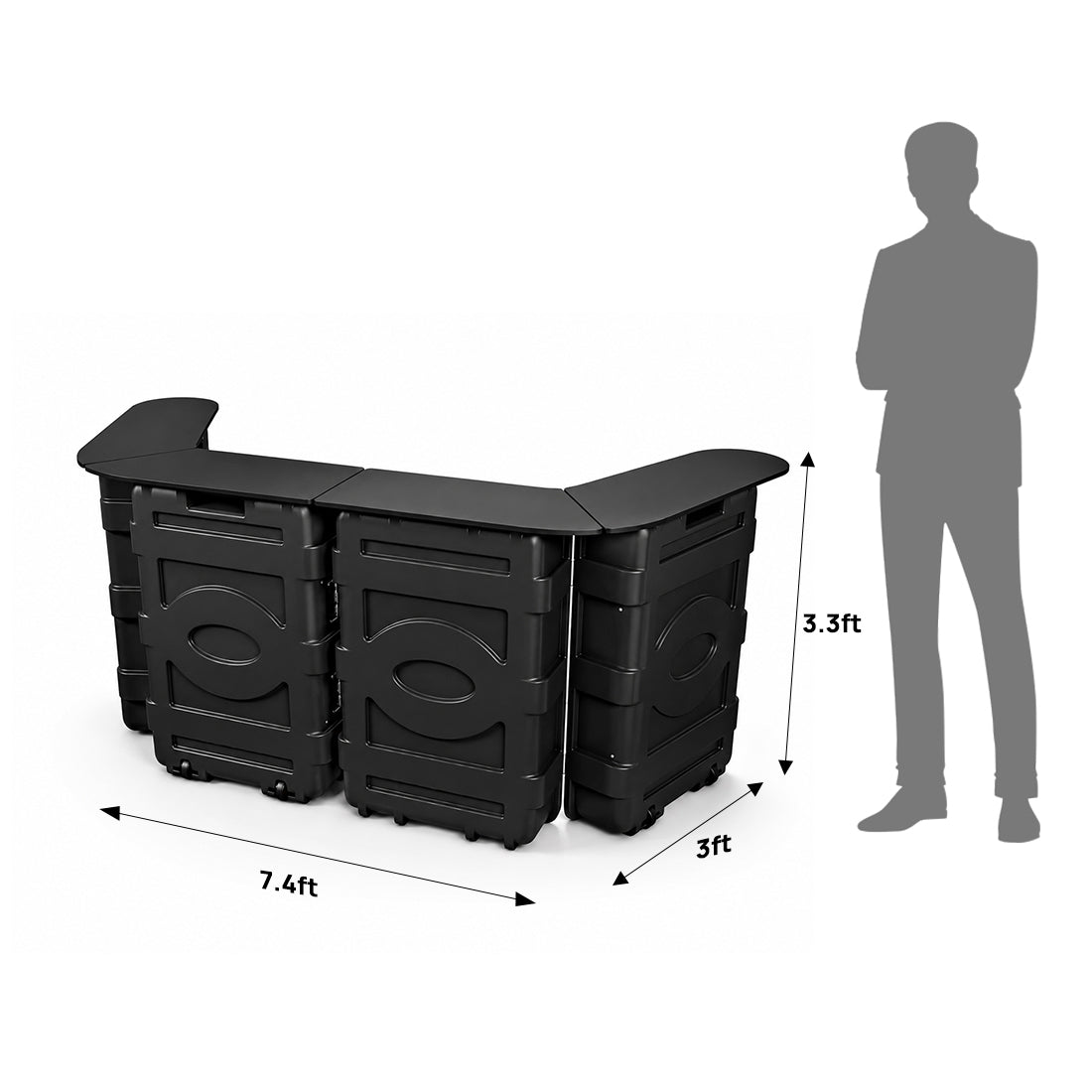 Mostrador de exhibición de tela rectangular (para exhibiciones en podios y stands)