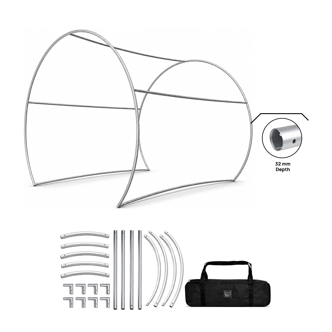 Half Circle Fabric Photo Booth Enclosure