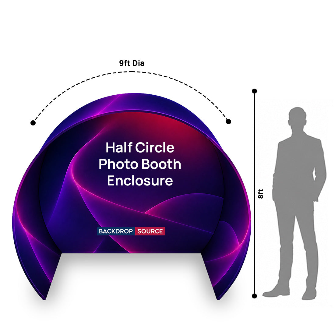 Half Circle Fabric Photo Booth Enclosure