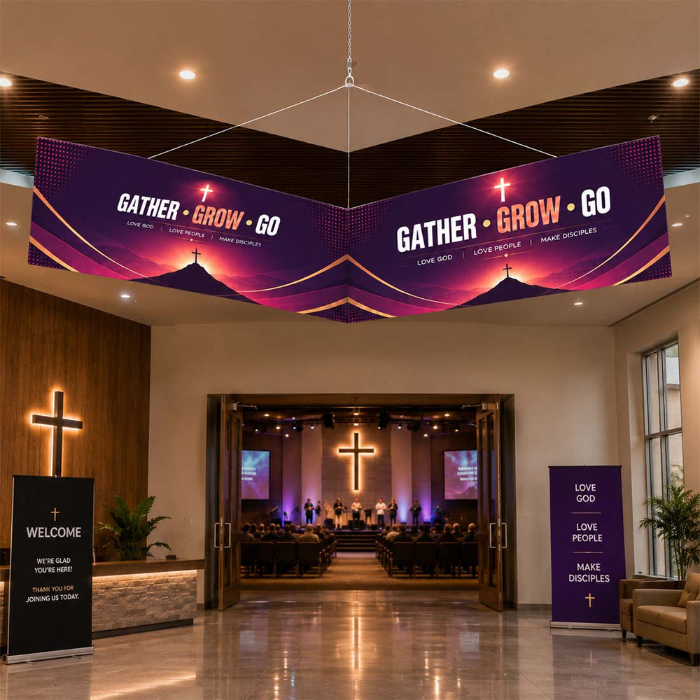 Church L-Shape Hanging Banner