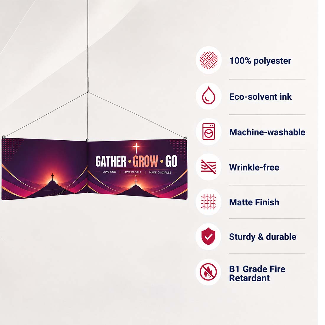 Church L-Shape Hanging Banner