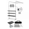 L-Shaped Display Shelf & TV Rack (L arch frame with shelves & TV mount) - included in Photo Booth & Pop-Up Display Exhibition Kit
