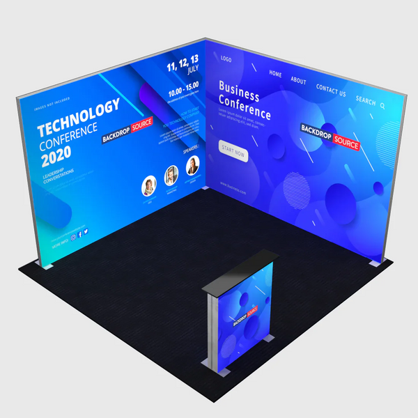 Exhibidor modular de luz SEG de 10 pies para ferias comerciales - Modelo 4